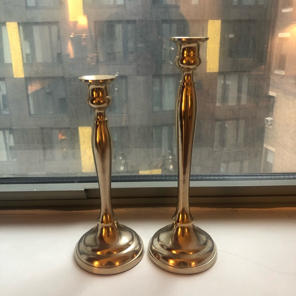 Silver decorative candle holders